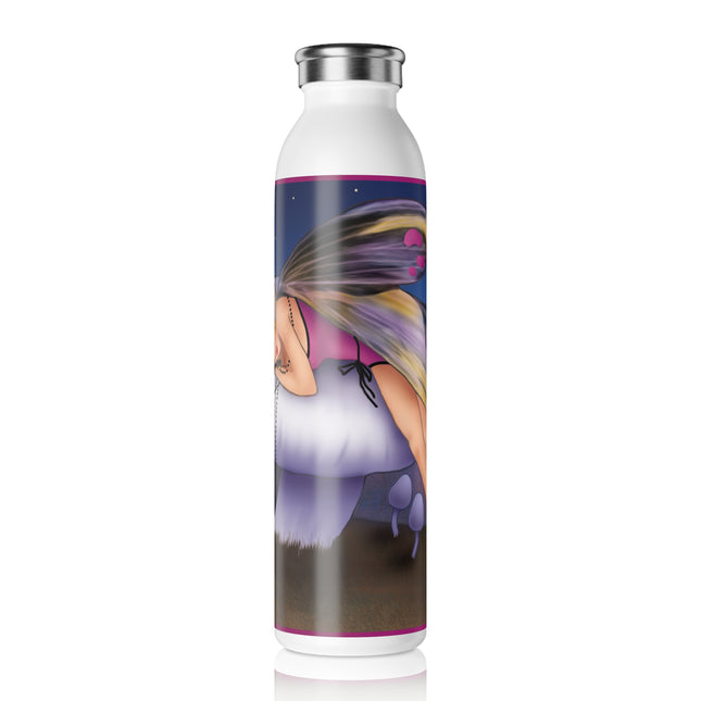 Slumbering Fairy on a Mushroom Slim Water Bottle