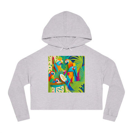 Colorful Macaws Women’s Cropped Hooded Sweatshirt