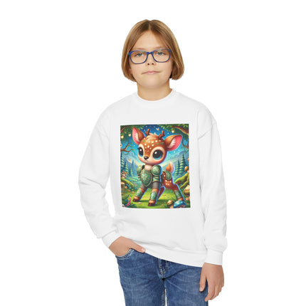 Fawn Defender Youth Crewneck Sweatshirt – Woodland Courage & Gentle Strength
