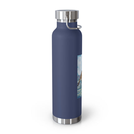 Playful Waves and Fashion Follies Copper Vacuum Insulated Bottle, 22oz