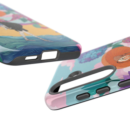 🌊☂️ The Lady Of The Flowered Seashore Phone Case – Art Deco Seaside Fashion