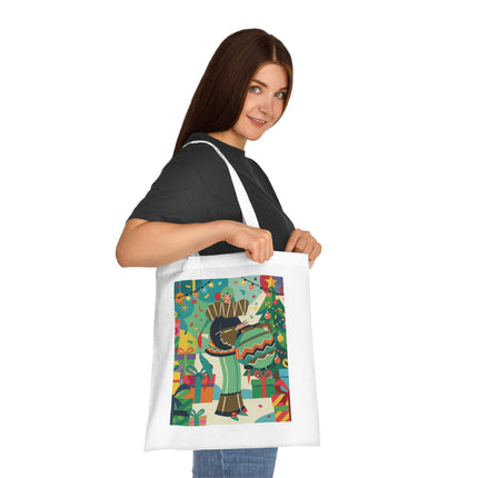 🎄🎁 The Lady Of The Christmas Ornament Cotton Tote Bag – Art Deco Holiday Fantasy