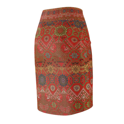 Japanese Fan Pattern by G.A. Audsley Women's Pencil Skirt (AOP)
