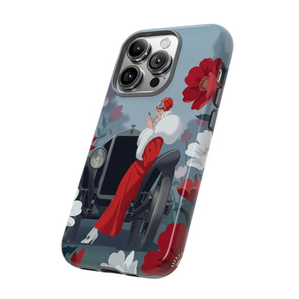 🚗🌺 The Lady Of The Grand Touring Car Phone Case – Art Deco Motoring Elegance