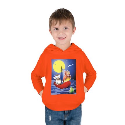 Embarking on a Moonlit Journey Toddler Pullover Fleece Hoodie