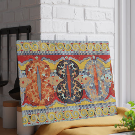 Reproduction of the Shield Frieze by Emile Gilliéron Glass Cutting Board