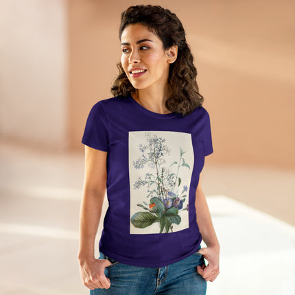 A Bouquet of Flowers with Insects by Pierre Joseph Redouté Women's Midweight Cotton Tee
