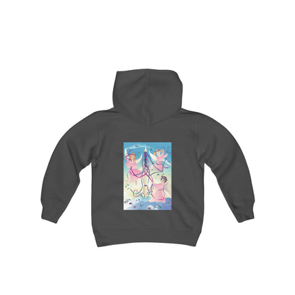 Angelic Revelry Youth Hooded Sweatshirt – A Celebration of Joy & Celestial Wonder