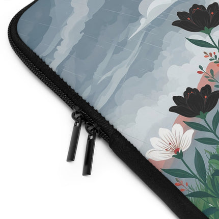 🌧️🌺 The Lady Of The Storm Garden Laptop Sleeve – Art Deco Floral Drama