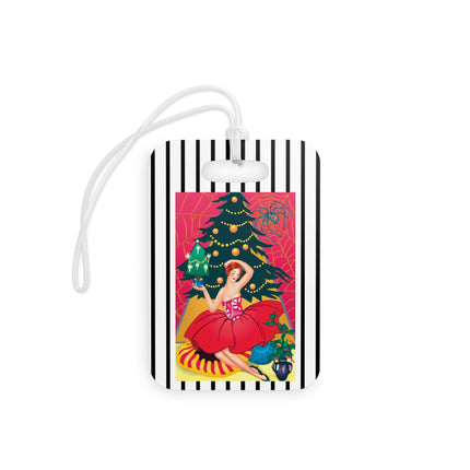 Art Deco Christmas Enchantment Luggage Tag