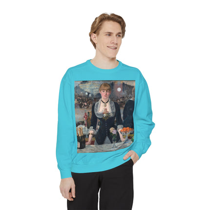 A Bar at the Folies-Bergère by Edouard Manet Unisex Garment-Dyed Sweatshirt