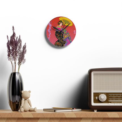 Enchanting Geisha Acrylic Wall Clock