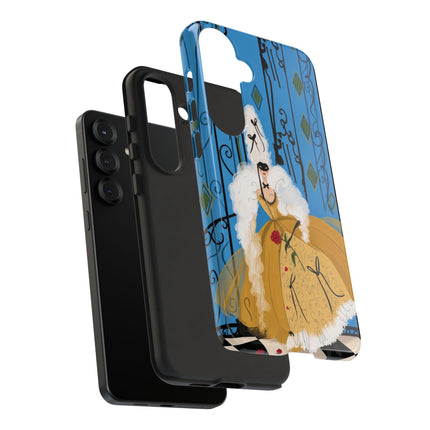 🎭🌹 The Lady At The Masquerade Gates Phone Case – Art Deco Fashion Illustration