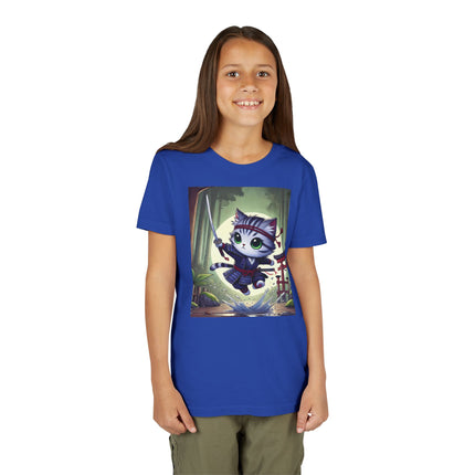 Moonlit Samurai Kitty Youth Short Sleeve Tee