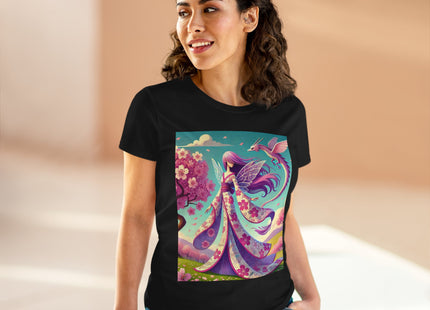 Petals in the Wind: The Kimono Fairy and the Sky Dragon Cotton Tee