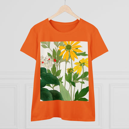 Clerodendrum & Rudbeckia Flower by Tanigami Kônan Women's Midweight Cotton Tee