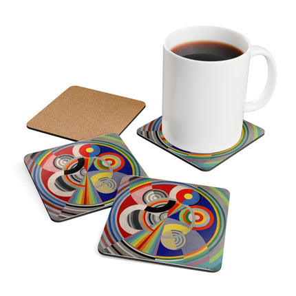 Rythme No. 1 by Robert Delaunay Corkwood Coaster Set
