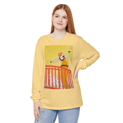 La Passerelle by Charles Martin Garment-dyed Long Sleeve T-Shirt