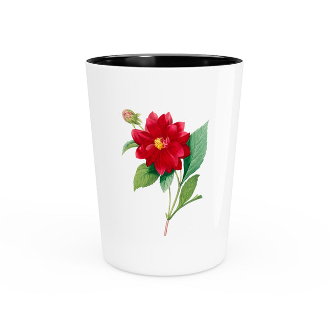 Dahlia Botanical Illustration by Pierre-Joseph Redouté Ceramic Shot Glass