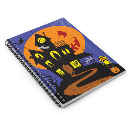 Halloween Night at the Haunted House Spiral Notebook - Ruled Line