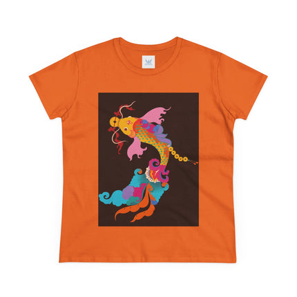 Golden Koi Women's Midweight Cotton Tee – Prosperity & Vibrant Energy
