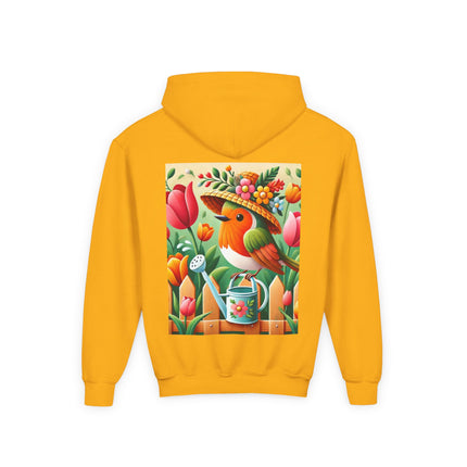 The Little Garden Tender Youth Hooded Sweatshirt – Sunshine, Care & Storybook Charm