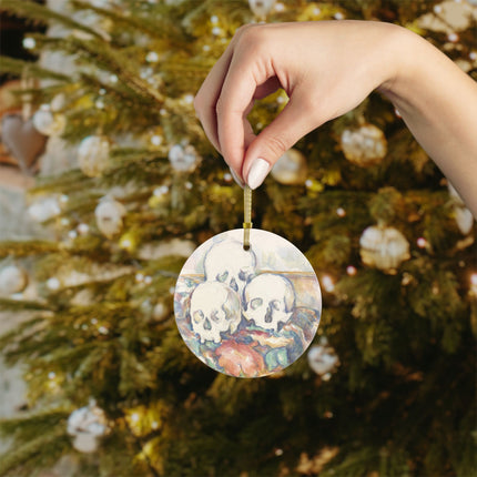 The Three Skulls by Paul Cézanne Glass Ornament