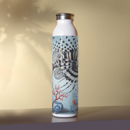 Lionfish & Lantern Slim Water Bottle 20oz – Mystical Ocean & Asian Harmony