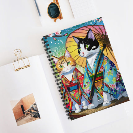 Kimono Kitties Spiral Notebook - Ruled Line