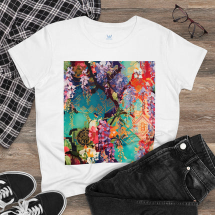 Golden Wisteria Symphony Women's Midweight Cotton Tee