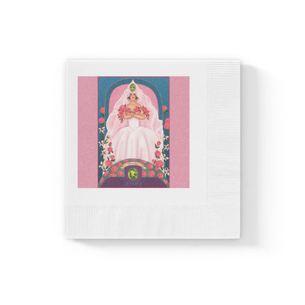 August & Peridot Zodiac White Coined Napkins