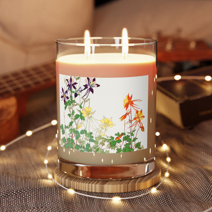Aquilegia Flowers by Tanigami Kônan Scented Candle - Full Glass, 11oz - The White Tea & Fig, The Lavender & Sage, and The Ocean Mist & Moss