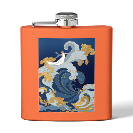 Wave Enchantress Flask – Oceanic Grace & Golden Tides