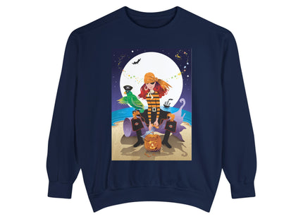 Moonlit Pirate Halloween Unisex Garment-Dyed Sweatshirt