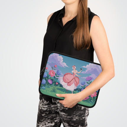 🌸🎭 The Rose Garden Masquerade Laptop Sleeve – Art Deco Floral Elegance