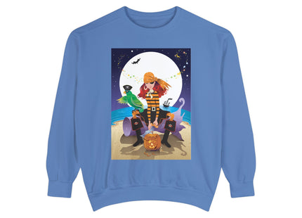 Moonlit Pirate Halloween Unisex Garment-Dyed Sweatshirt