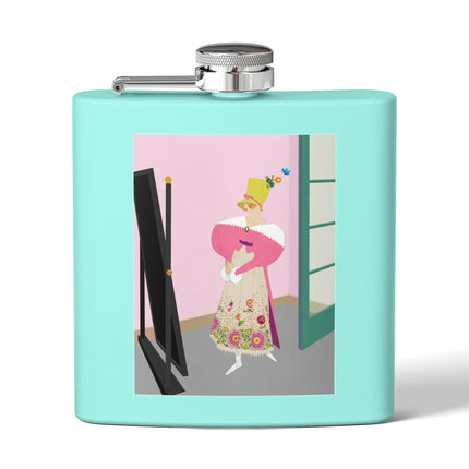 The Yellow Hat Stainless Steel Flask – 1920s Vogue Whimsy & Playful Elegance