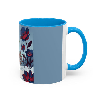 🎁🌺 The Christmas Gift Garden Stroll Colorful Mug – Art Deco Holiday Fantasy