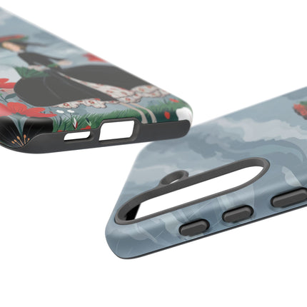 🌧️🌺 The Stormy Flower Walk Phone Case – Art Deco Floral Fashion