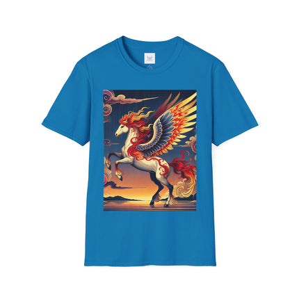 Flame-Winged Horse at Sunset Softstyle T-Shirt