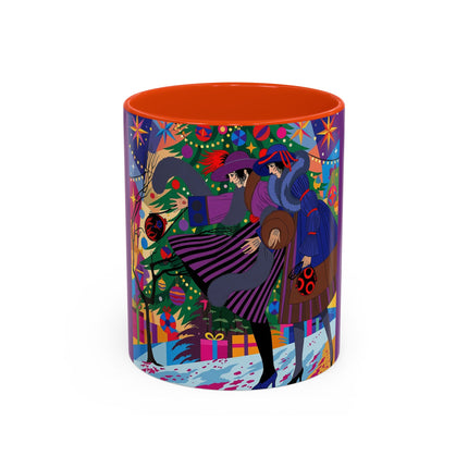 🎄✨ Christmas Among The Twinkling Trees Colorful Mug – Art Deco Holiday Fantasy