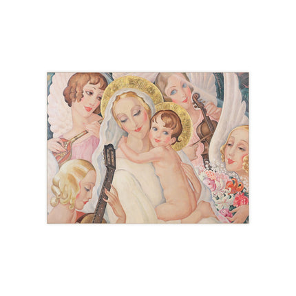 Madonna with Child Surrounded by Musical Angels by Gerda Wegener Ceramic Tile