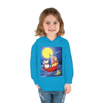 Embarking on a Moonlit Journey Toddler Pullover Fleece Hoodie