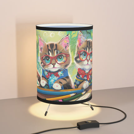 Kitten Scholars Tripod Lamp