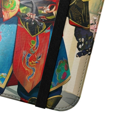 🦁🦊⚔️ Cyberpunk Lion Samurai Flip Case – Futuristic Honor & Kitsune Spirit