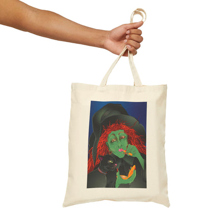 Mirror, Mirror A Witch's Touch Cotton Canvas Tote Bag