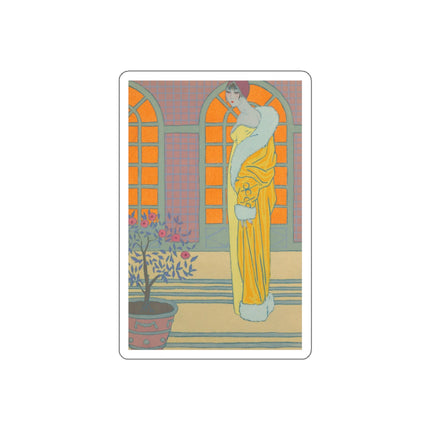 Sur Les Marches Du Jardin by Georges LePape Die-Cut Stickers (5 Sizes)