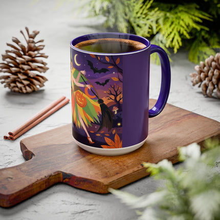 🎃🧙 The Witch Of Jack-O'-Lantern Hollow Colorful Mug – Whimsical Halloween Charm