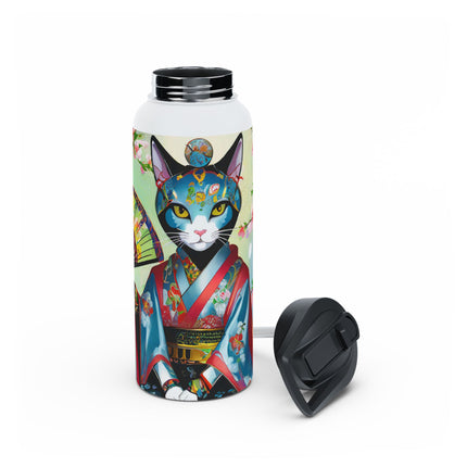 Cyberpunk Geisha Stainless Steel Water Bottle