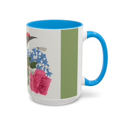Woodpecker & Rose Colorful Mugs – Vibrant Spring & Bold Beauty